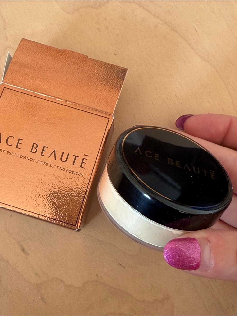 Ace Beauté effortless radiance loose setting powder in shade fair